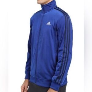 adidas Men's Royal Blue Full-Zip Track Jacket with Stripes - XL